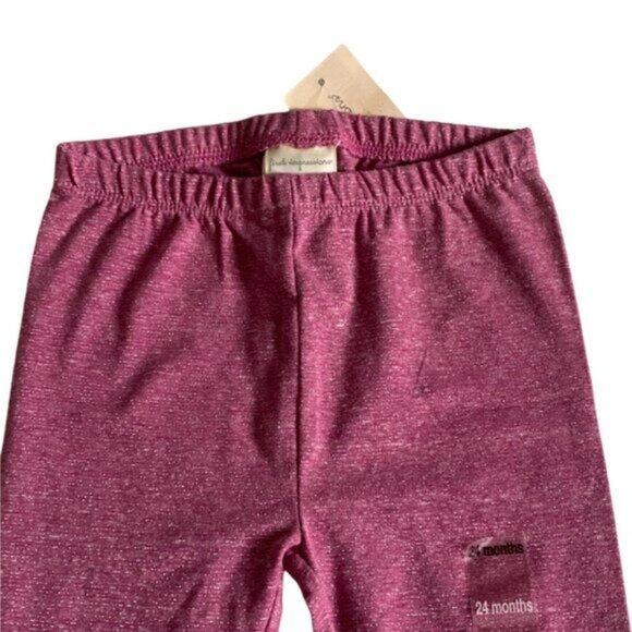 First Impressions Infant Toddler Girls Pull On Leggings-Purple/Sparkles-24 Month - Picture 3 of 5